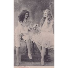Edwardian Twin Sisters Twins Antique Postcard