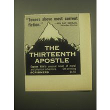 1959 Scribners Book Advertisement - The Thirteenth Apostle by Eugene Vale