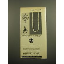 1960 Takashimaya Mikimoto Pearl Jewelry Advertisement