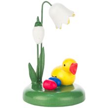 224-021-2 - Dregeno Easter Figure - Chick Under Flower - 2"H x 1.25"W x 1.25"D