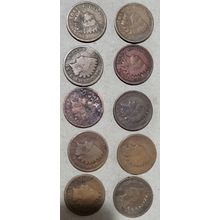 1886-1905 Indian Head Penny Coins Lot of 10