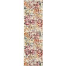 2' X 6' Pink Abstract Power Loom Distressed Non Skid Area Rug