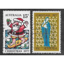 AUS 1977 (SET) 'CHRISTMAS' (2v) FINE USED (EBID52-096)