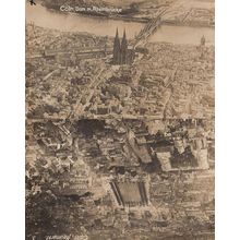 Coln Dom Rheinbrucke Map 2x Old Spectacular German Aerial Postcard s