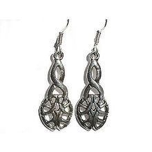 Sterling Silver Celtic Knot Tear Drop Dangle Earring