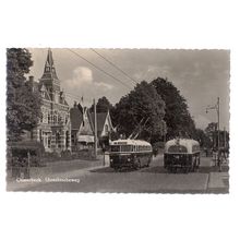 OOSTERBEEK, UTRECHTSCHEWEG, NETHERLANDS unused vintage postcard 1957 TRAM BUS