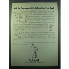 1971 Foot-Joy Golf Shoes Ad - Government Break Up