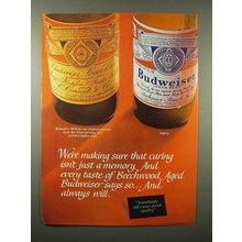 1975 Budweiser Beer Ad - Caring Isn't Just a Memory