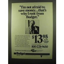 1975 Budget Rent-a-Car Ad - Not Afraid to Save Money