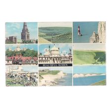 multiview, SUSSEX used vintage postcard 1978 postmark =
