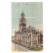 HOTEL DE VILLE, DUNKERQUE, FRANCE used vintage postcard 1927 #