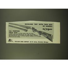 1967 Richland Arms Model 202 Shotgun Advertisement