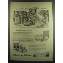 1949 Britain Tourism Ad - So many signs of Welcome