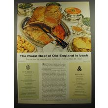 1954 British Travel Association Ad - The roast beef of old England is back