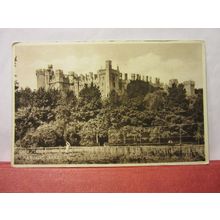 girl with parosol, ARUNDEL CASTLE, SUSSEX.. unused vintage postcard /