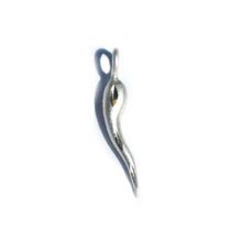 Sterling Silver Laser Cut Italian Horn Charm Pendant