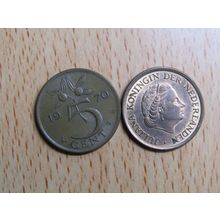 Netherlands 1970 5 Cents Coin