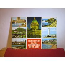 multiview, NORTHERN IRELAND country used postcard by John Hinde 1986 pm =
