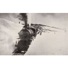 Summit Of Rollins Pass Steam Train Railroad USA Old Postcard