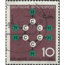 GERMANY, Kekule, Benzene formula, violet-brown 1952, 10pf, #4