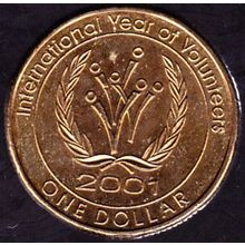 2001 Australia 1 Dollar coin International Year of the Volunteers