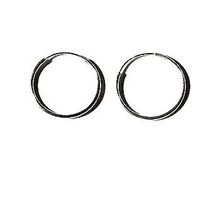 Pair of 925 Sterling Silver 20mm x 1.5mm Endless Hoop Earrings