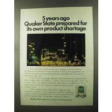 1973 Quaker State Motor Oil Ad - Prepared for Shortage
