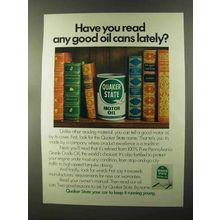 1973 Quaker State Motor Oil Ad - Have You Read Lately?