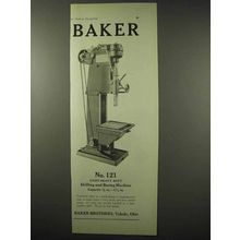 1922 Baker No. 121 Drilling and Boring Machine Ad