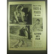 1954 Ilford HP3 Film Ad - Keep on taking faces & places this winter