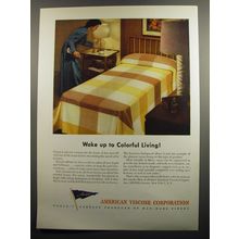 1952 American Viscose Corporation Ad - Wake up to colorful living