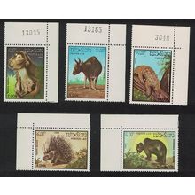 Laos Macaque Kouprey Porcupine Bear Animals Mammals 5v 1985 MNH SG#832-836