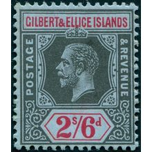 Gilbert & Ellice Islands 1912 2s 6d black & red on blue SG22 unused