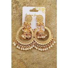 Gold Boho Pearl Tasseled Alloy Dangle Earrings