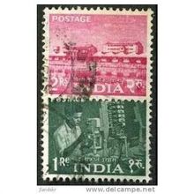 1959 2 different values - #3 fine used (o) - watermark Asokan