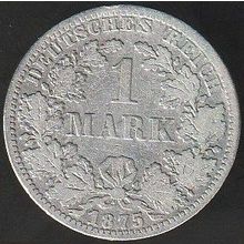 1875 A Germany 1 Mark Silver Coin