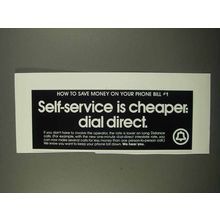 1975 Bell Telephone Ad - Self-Service is Cheaper
