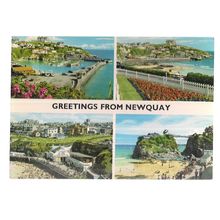 multiview, GREETINGS FROM NEWQUAY, CORNWALL. used vintage postcard. John Hinde =