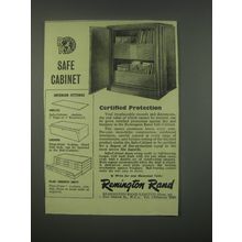 1949 Remington Rand Safe-Cabinet Ad - Certified protection