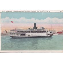 Steamer La Salle Ship At Windsor Canada Old Postcard