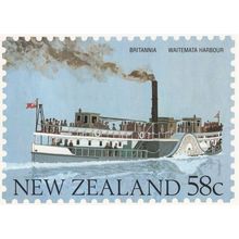 New Zealand Paddlewheel Steamer Ship Waitemata Harbour Postcard