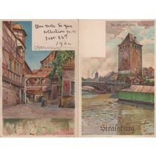 Gruss Aus Strasburg 2x German Old Postcard s