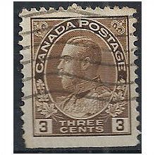 Canada 1921 SG218a 3c Brown ImperfxPerf 12 Good Used...