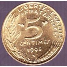 1995 France 5 Centimes Coin