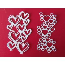 6 x Tattered Lace Die Cuts Tuck In Hearts