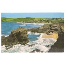 NEW POLZEATH FROM TRISTRAM, CORNWALL.. used postcard. 1968 postmark /