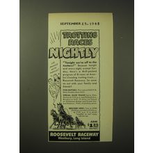 1948 Roosevelt Raceway Ad - Trotting Races Nightly