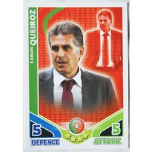 2010 Topps Match Attax World Cup Trading Card - Manager, Carlos Queiroz