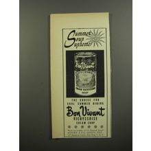 1953 Bon Vivant Vichyssoise Cream Soup Ad - Summer Soup Supreme