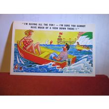 SAUCY SEASIDE POSTCARD unused. D. Constance Ltd. no M 2536 humour lovely view #